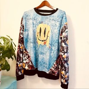 Royal Blue Emoji Sweatshirt size 2X- Large